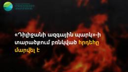 Пожар, вспыхнувший на территории «Дилижанского национального парка», потушен