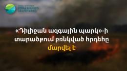 Пожар, возникший на территории национального парка "Дилижан", потушен