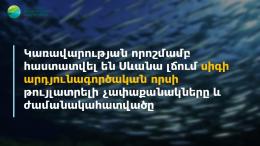 The government's decision approved the permissible norms of commercial whitefish fishing in Lake Sevan